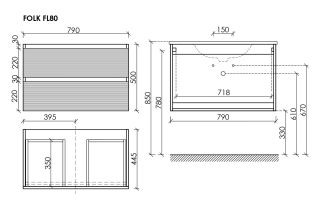Тумба подвесная под раковину Sancos Folk FL80CP 80 см капучино